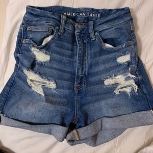 American eagle high waisted ripped shorts